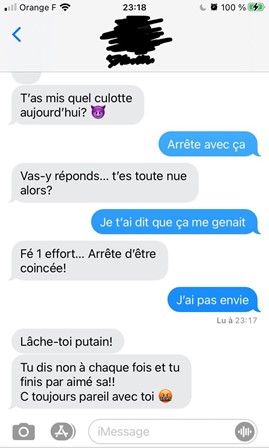 Un exemple de sexting en français