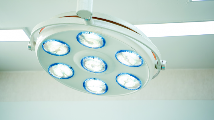 Lights in an operating theater