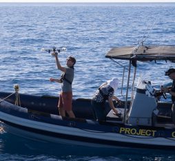 Rob Wood (Harvard / CETI), deploying a drone in Dominica 