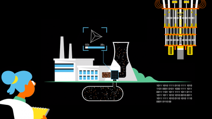 Représentation d'un complexe industriel utilisant les technologies quantiques
