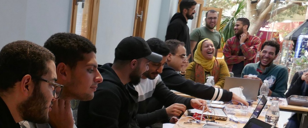 Great working environment for participants at a hackathon in Cairo, Egypt