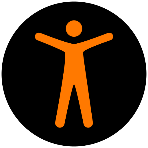 a pictogram of Universal Design, depicting a simplified Vitruvian Man