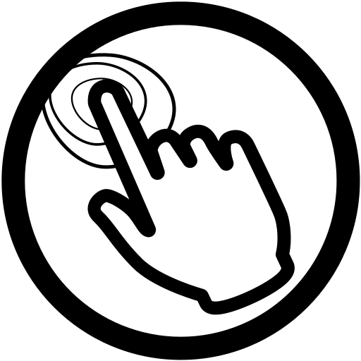 a pictogram representing a finger pressing a touch screen